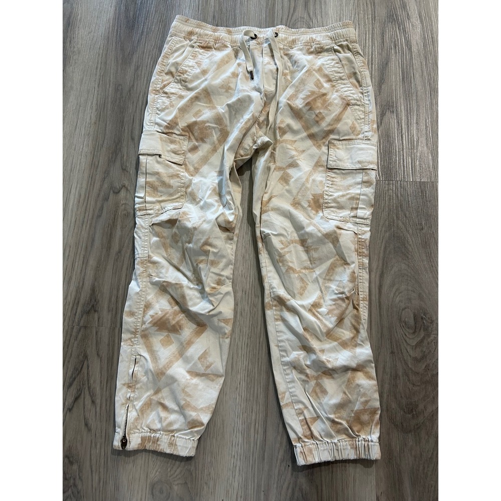 Polo Ralph Lauren Womens Southwestern‎ Print Cotton Cargo Jogger Pants Small Tan